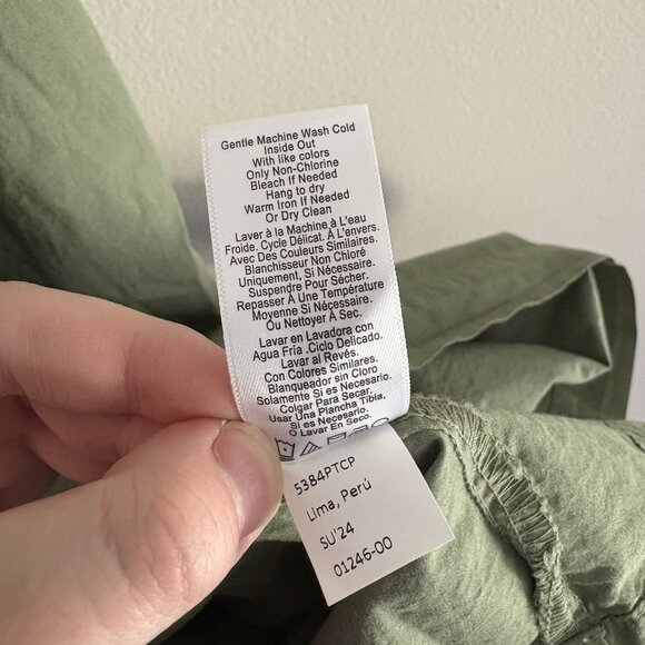 Nation LTD Women XS Green Pima Cotton Connie One Shoulder Smocked Midi Dress NWT - Picture 13 of 14